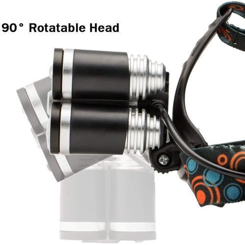Headlight 40000 Lumen 5T6+Q5 LED Flashlight Torch Lanterna Head Light With Battery Charger