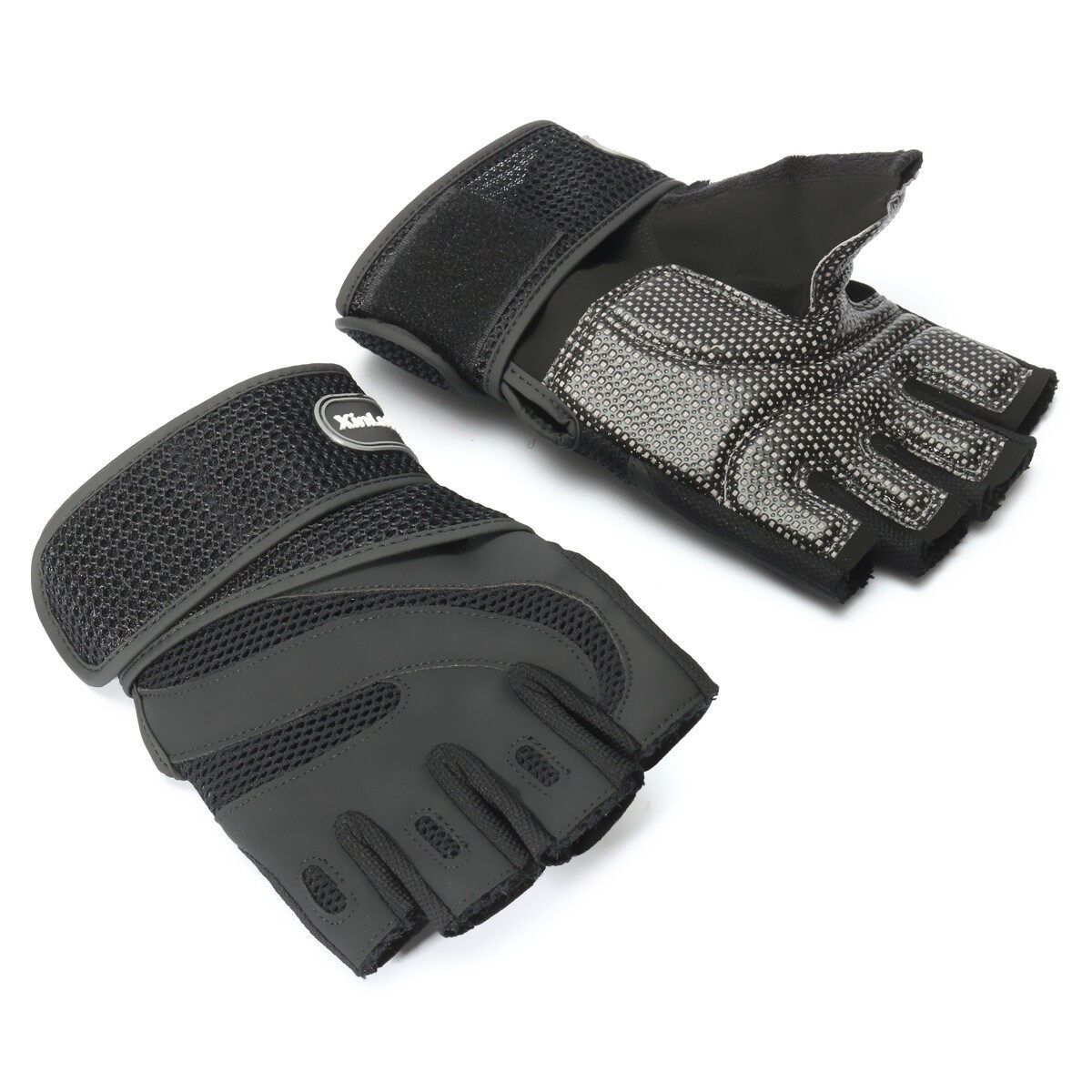 Men Weight Lifting Gym Sport Exercise Training Fitness Wrist Wrap Black XL XL