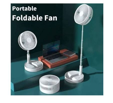 Rechargeable Standing, Table And Travel Fan  (6 Inches)