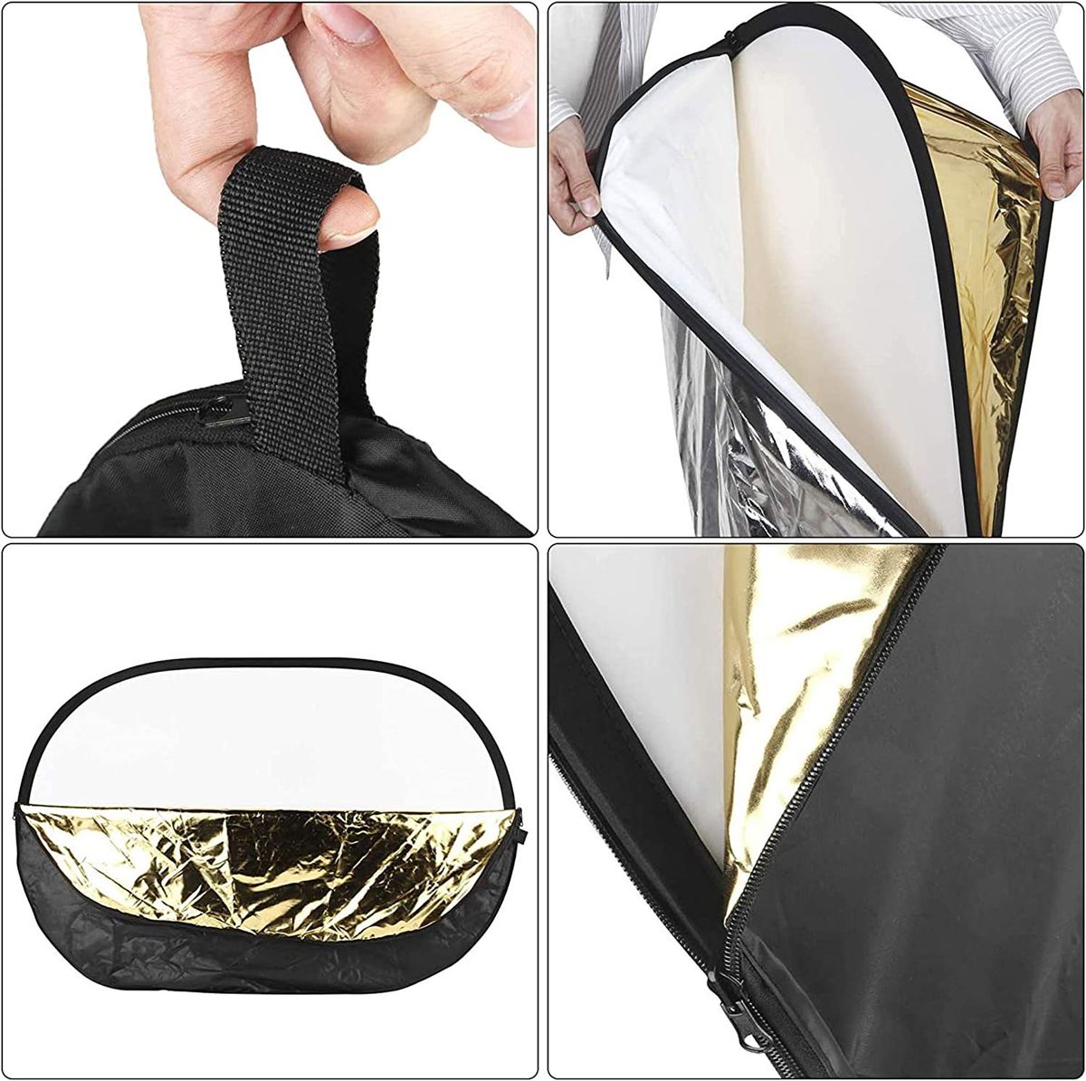 60x90cm 5 In 1 Photography Lighting Reflector Disc Collapsible Studio Reflector