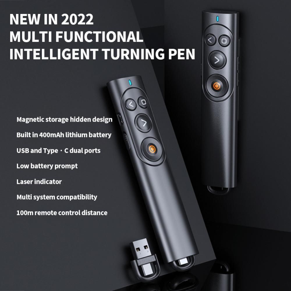 Wireless PPT Remote Control Presenter Red Green Pointer Light PPT Page Turning Pen Powerpoint Tools For /Win/Computer/Laptop