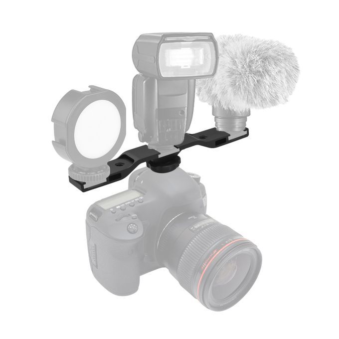 Metal Cold Shoe Mount Bracket With 3 Cold Shoe Mounting For