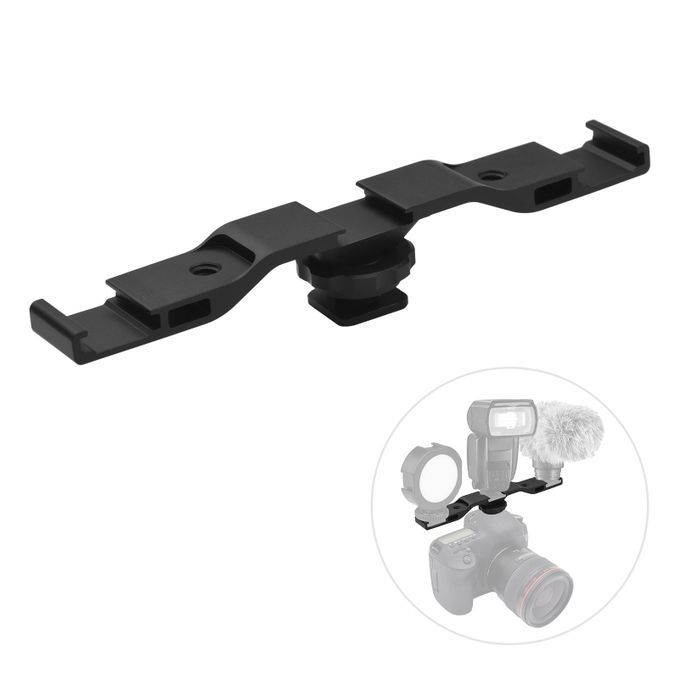 Metal Cold Shoe Mount Bracket With 3 Cold Shoe Mounting For
