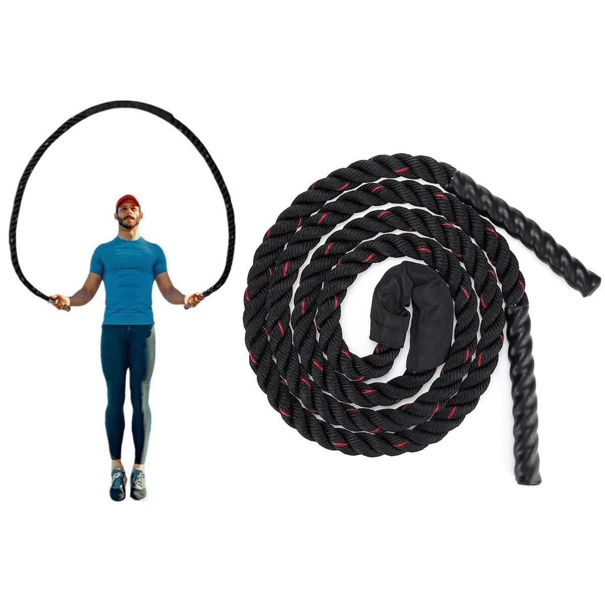 3M 25mm 10ft Fitness Heavy Jump Ropes Weighted Battle Skipping Training Rope Black