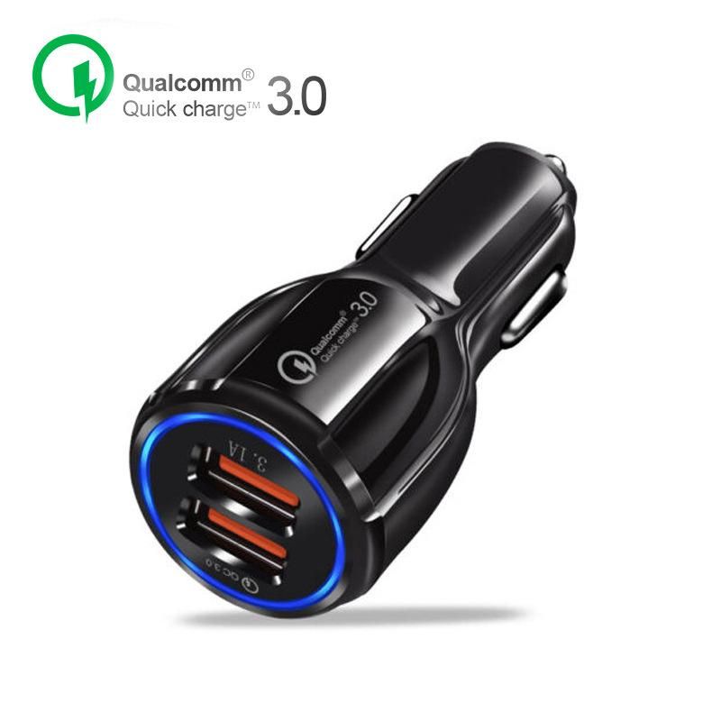 2PCS Bowling Car Charger Multi-function Car Charger Dual usb qc3.0 Quick-charge