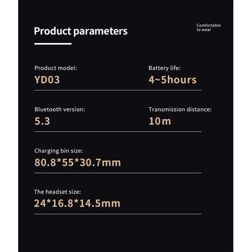 YD03 Wireless Headset Bluetooth 5.3 Hi-Fi Stereo  s