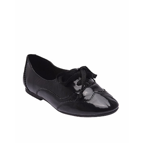 Women's Lace-up Loafers - Black
