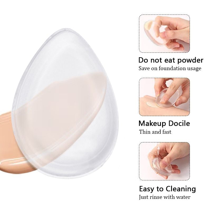 Clear Silicone Powder Puff Soft Jelly Makeup Sponges Face Concealer Highlight Foundation BB Cream Makeup Tools Cosmetics Blender Cat