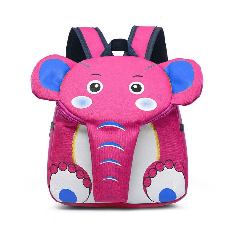 Elephant School Backpack For Children Cute 3D Animal Kids School Bags Boys Girls Schoolbag(Pink)