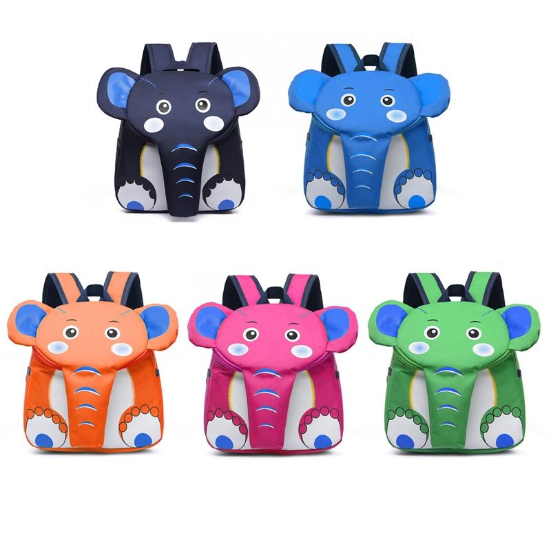 Elephant School Backpack For Children Cute 3D Animal Kids School Bags Boys Girls Schoolbag(Pink)