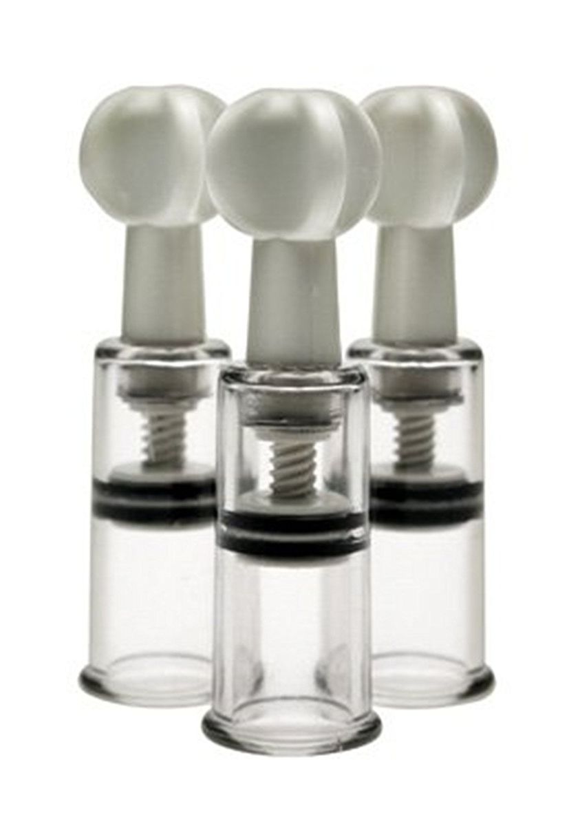 3pcs S Size (Dia. 0.7in) Twist No Pump Suction Cupping Nipple Enhancer Enlargement Breast Enlarger Vacuum Rotary Bondage Fetish - Firmer, Perkier, Larger Nipples