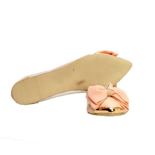 Rs Exotic Ladies Flat Shoe With Golden Design - Pink