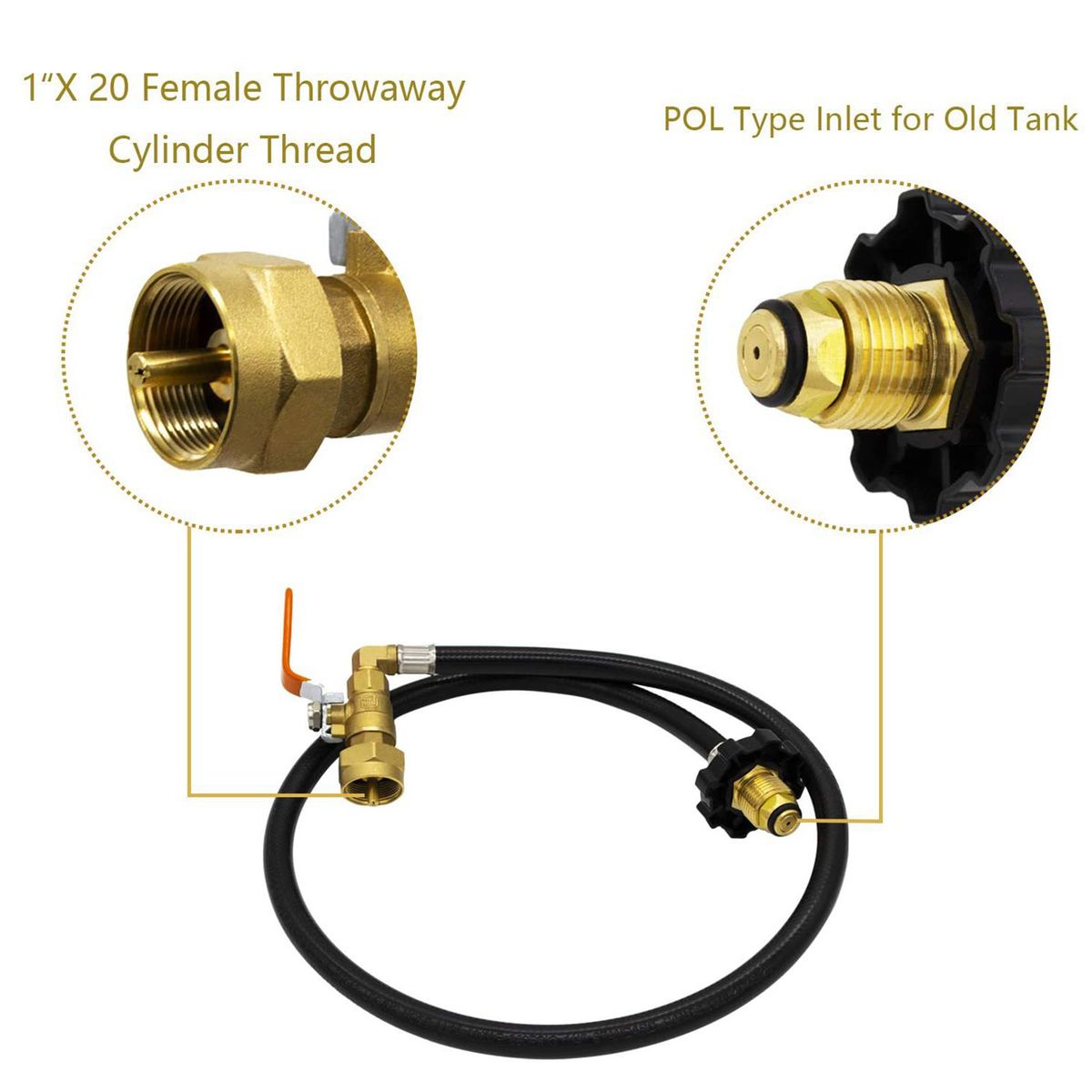 Propane Refill Adapter Hose 39.3in Propane Extension Hose