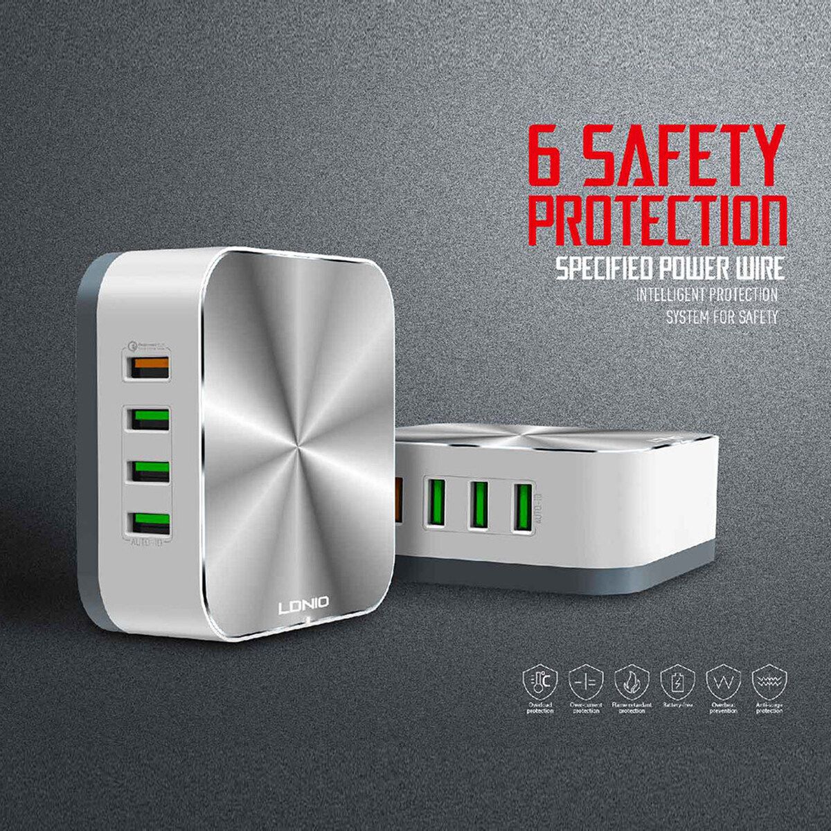Quick Charge QC 3.0 Universal Super Fast USB 8 Port Desktop Charger 50W/10A AU/UK/EU/US Plug UK Plug White + Rose