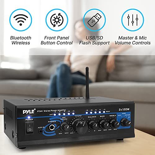 Home Audio Power Amplifier System With Bluetooth  2X120W Min