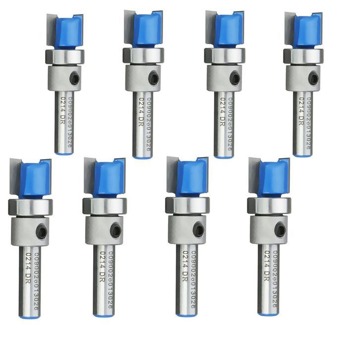 8pc 14 Shank 12 Bearing MortiseTemplate Flush Trim  Router