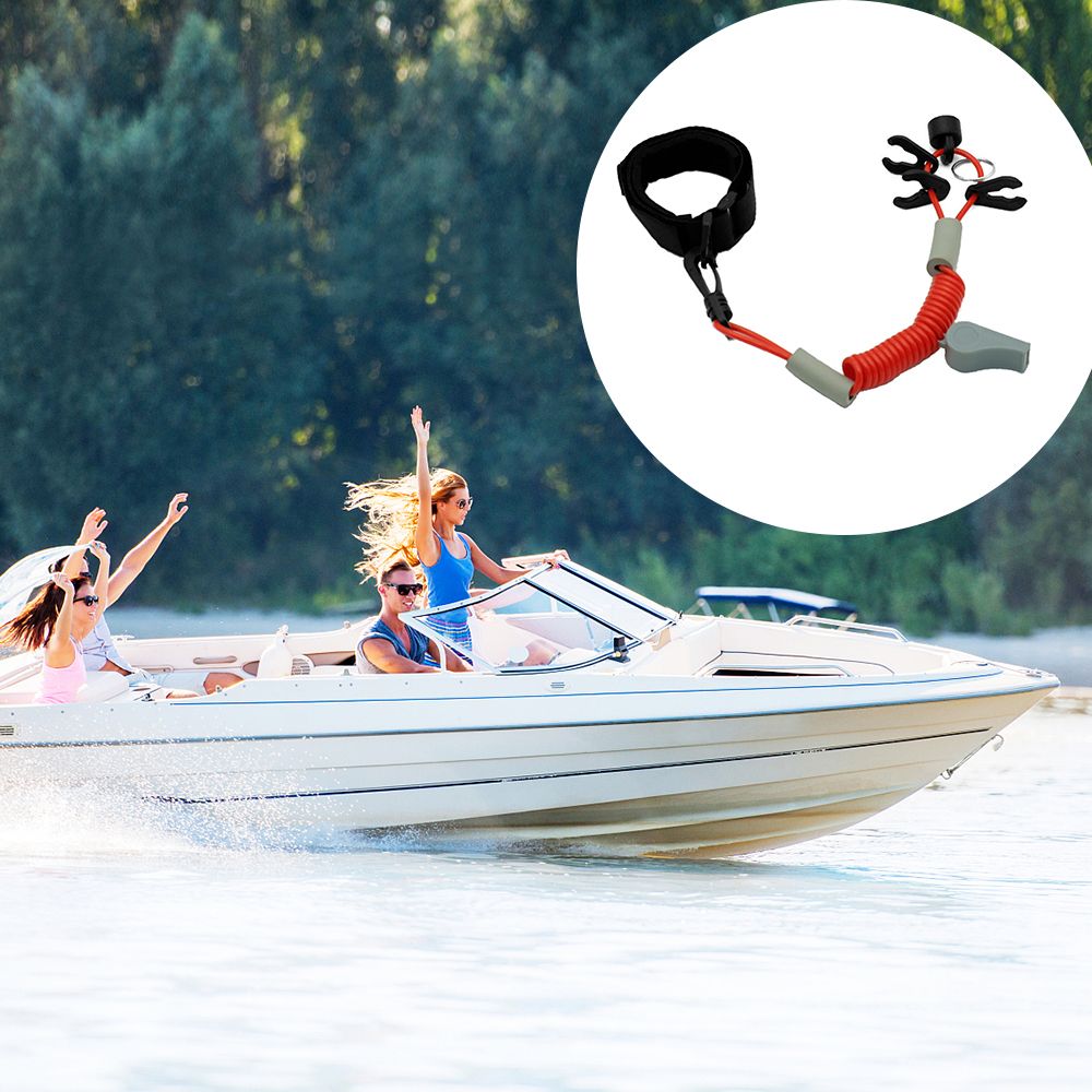 Outboard Boat Motor Kill Stop Switch Key Rope Safety