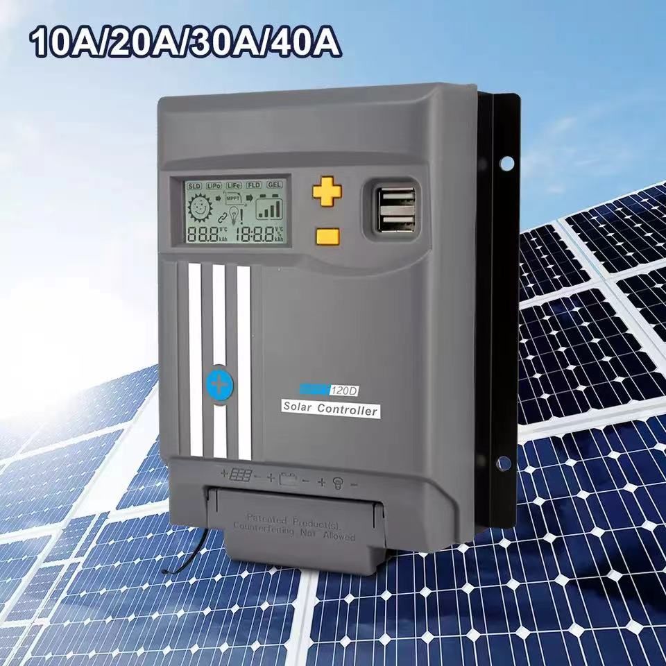 Mppt Solar Charge Controller Solar Panel MPPT LCD Display 10A 20A 30A 40A With WIFI 12V/24V Battery Regulator Dual USB LifePo4-MPPT-10A-12V24V Auto-