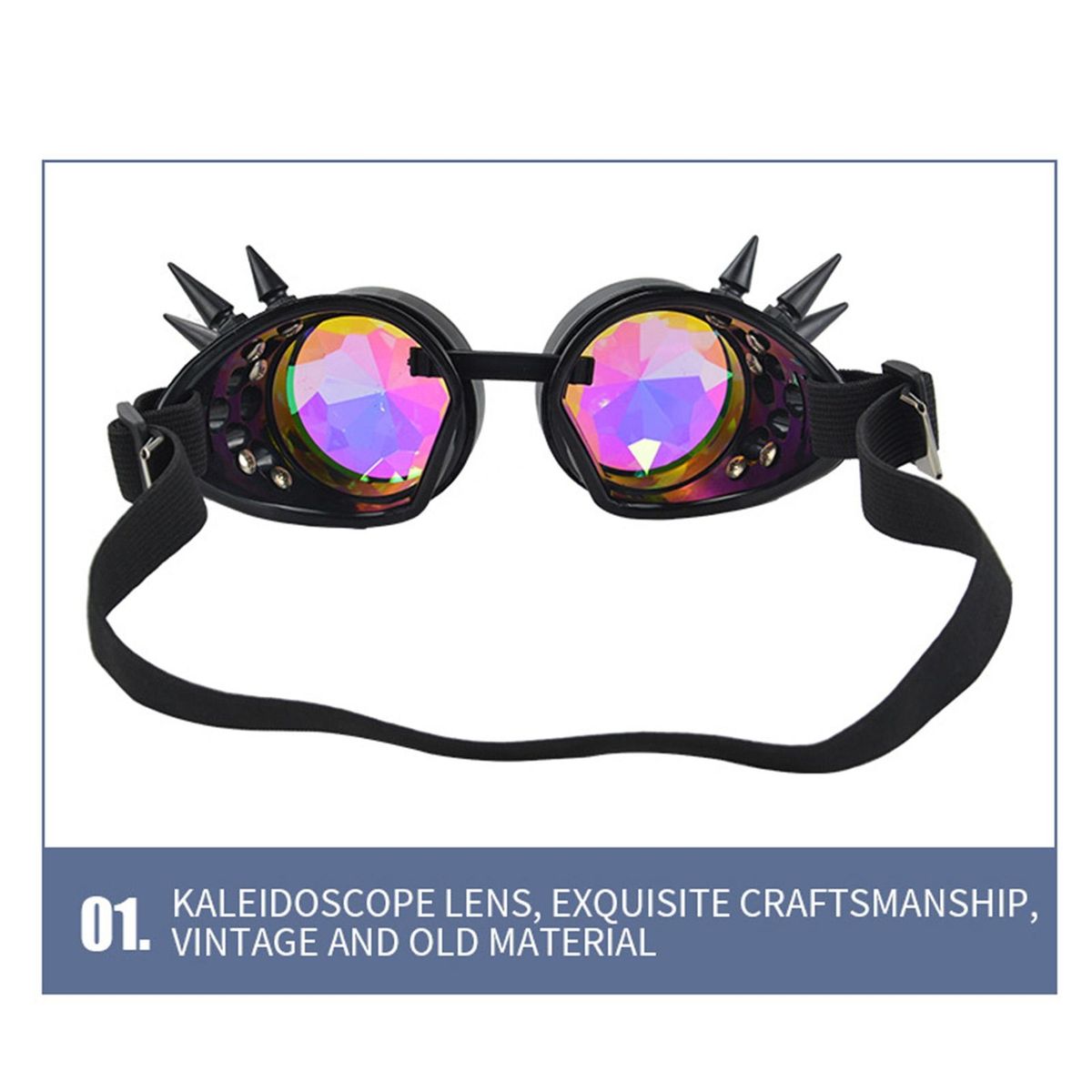 Kaleidoscope Glasses Costume Parties Steampunk Glasses Black