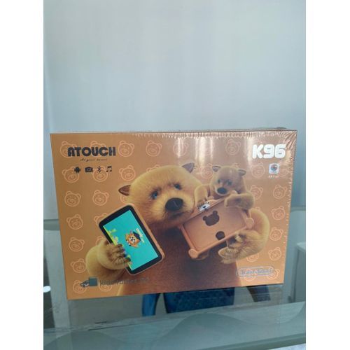 Kids Learning Tablet Atouch K96 3GB 32GB Android Kids Learning Eduacational Tablet,  Zoom Enable. Light Brown Pouch