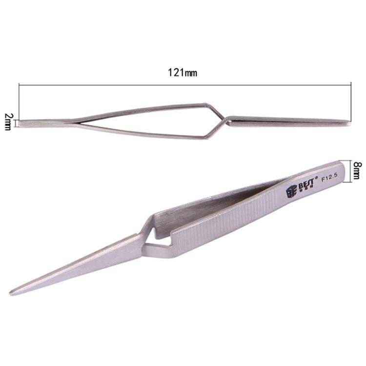 BEST BST-F12.5 Multifunctional Stainless Steel X Types Self Closed Tweezer For Mobile Phone Laptop Repair