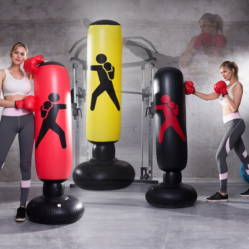 1.6M Inflatable Stress Punching Tower Bag Boxing Standing Water Base Training Pressure Relief