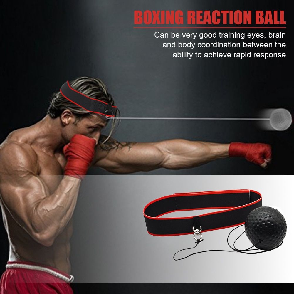 Boxing Reflex Speed Ball Agility Training Reaction W/ Headband Elastic Rope Set For Working-out