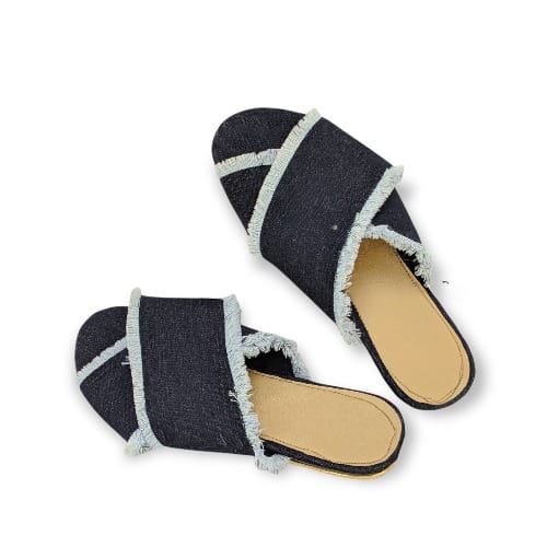 Women Navy-blue Denim Slippers