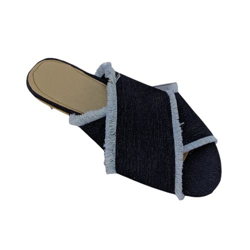 Women Navy-blue Denim Slippers