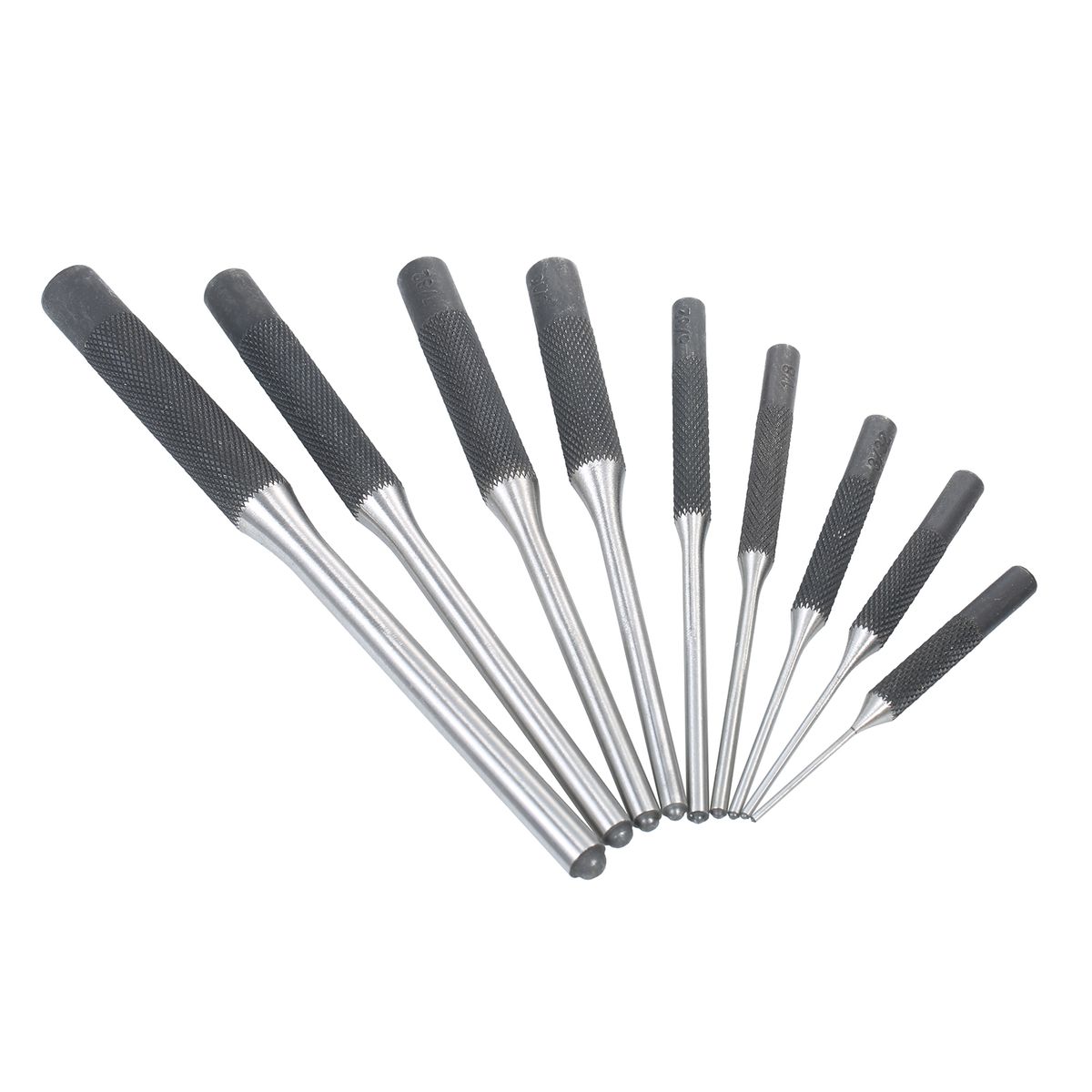 9 Pieces Roll Pin Punch Set Steel Punches Hand Pin Removing
