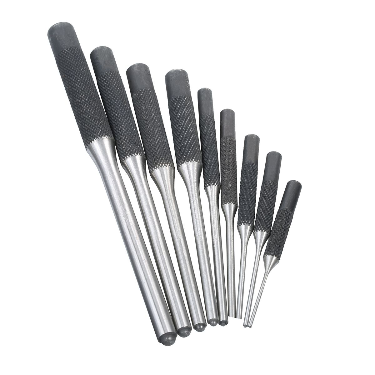 9 Pieces Roll Pin Punch Set Steel Punches Hand Pin Removing