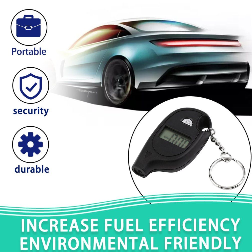 Portable Mini LCD Digital Tire Tyre Air Pressure Gauge Tester Keychain Designs