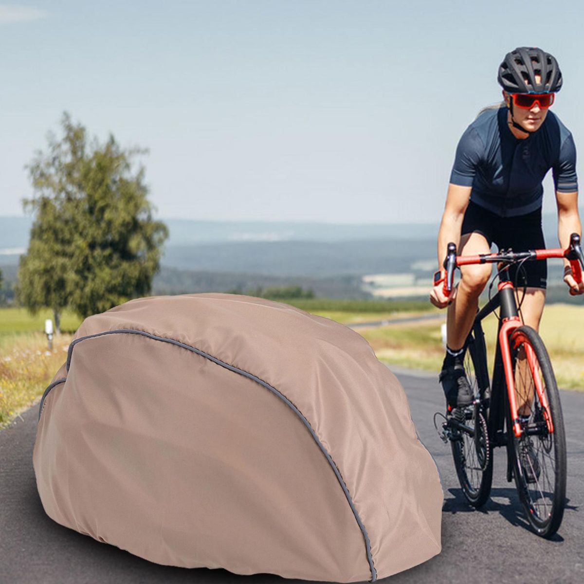 Waterproof Bike  Cover Reflective Strip Cycling  Khaki