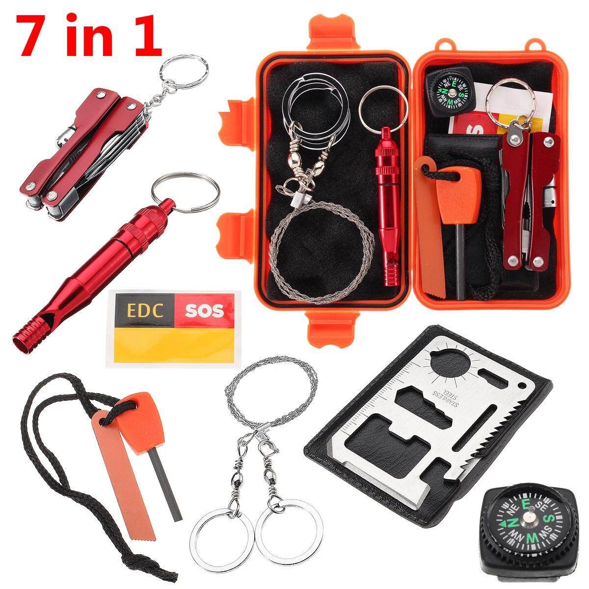Hiking Camping Portable SOS Survival Gear Emergency Supplies Kits