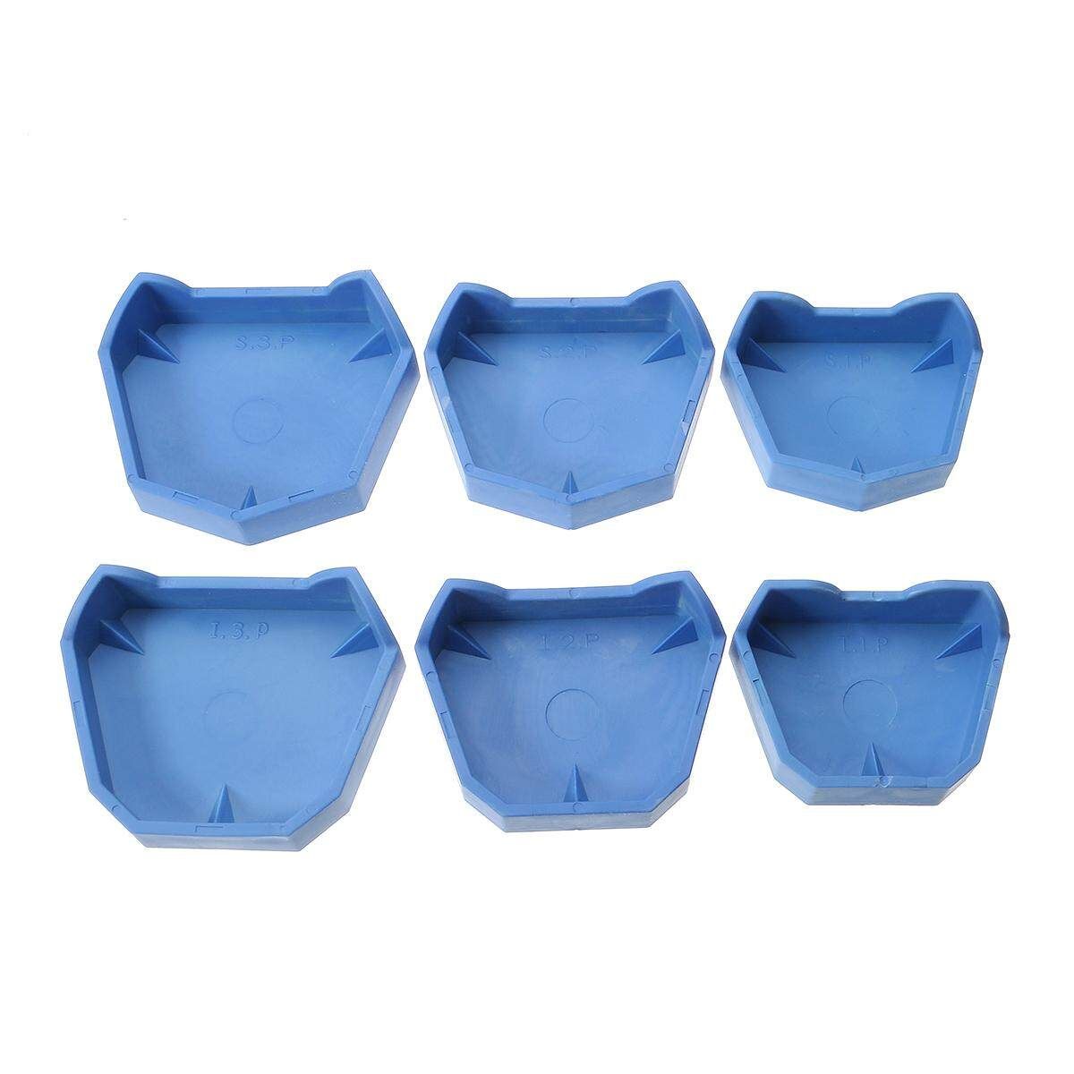 6pcs/Set Dental Impression Stainless Steel Autoclavable Denture Instrument Teeth Tray Oral Hygiene Tooth Tray Dental Lab Tools