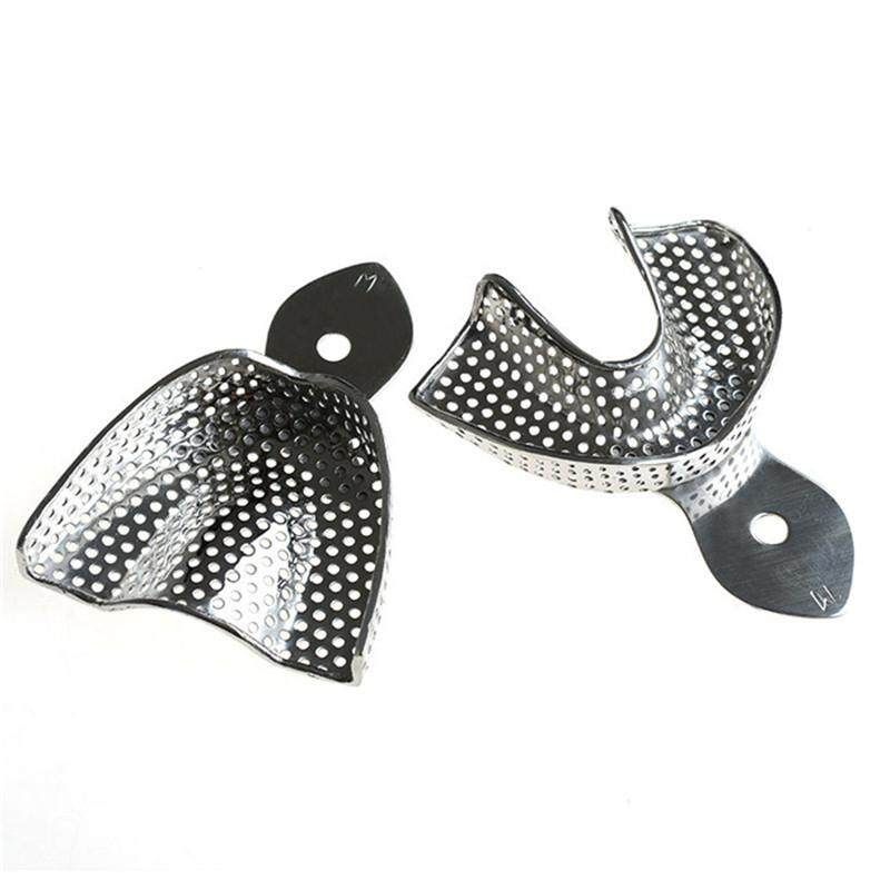 6pcs/Set Dental Impression Stainless Steel Autoclavable Denture Instrument Teeth Tray Oral Hygiene Tooth Tray Dental Lab Tools
