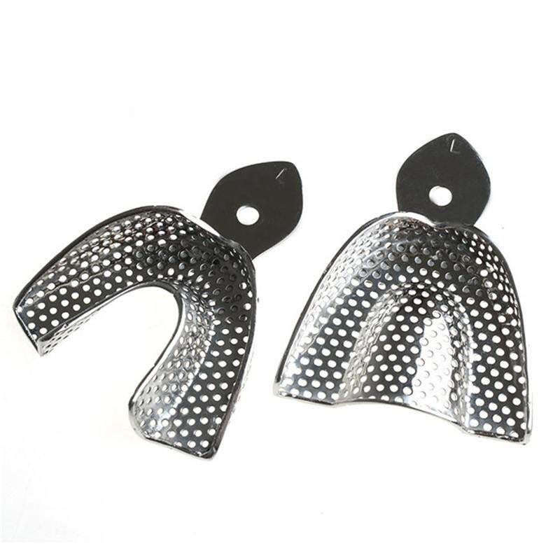 6pcs/Set Dental Impression Stainless Steel Autoclavable Denture Instrument Teeth Tray Oral Hygiene Tooth Tray Dental Lab Tools