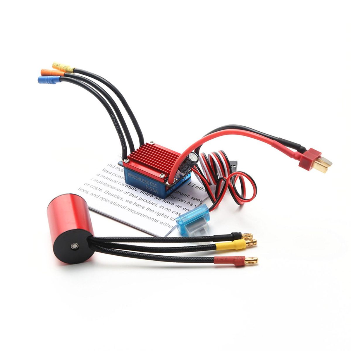 S2430 7200KV Brushless Motor 4P Sensorless 25A Brushless ESC Electric Speed Controller for 1/16 1/18 RC Car Truck