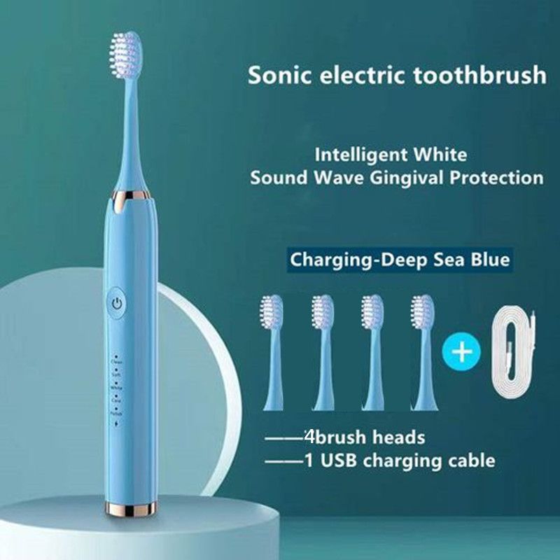 Blue Smart Rechargeable Electric Toothbrush