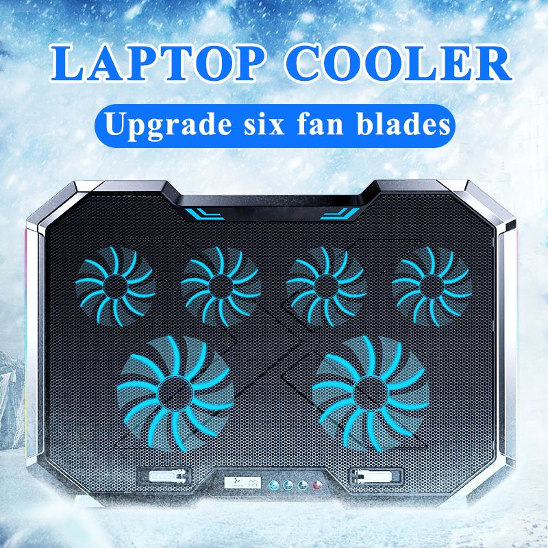 18inch Gaming Lapcooler Six Fan Led Screen Two Usb Port Pad