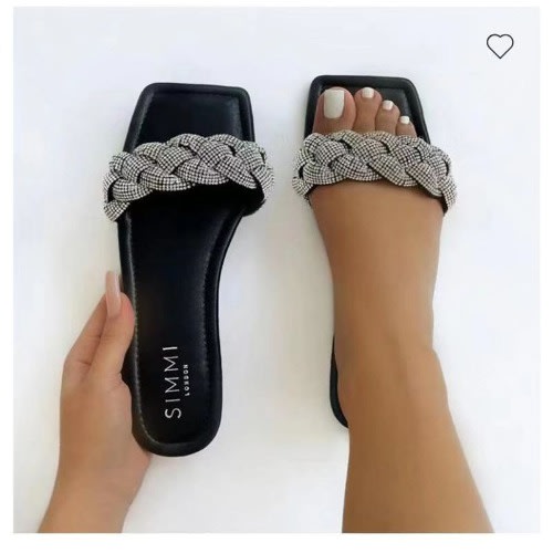 Black Simmi Casual Slippers