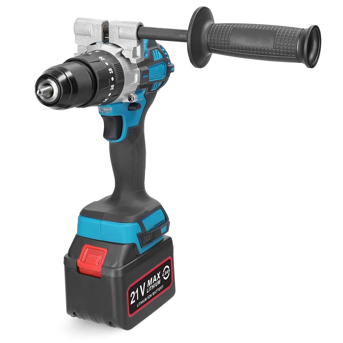 Household 80Nm Multifuctional 21V Electric Drill 2 Speed Control 3 Working Modes Stepless Speed Regulation Rotation Ways Adjustment 20 Gears of Torques Adjustable Mini Screwdriver