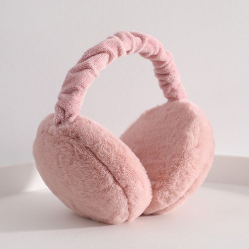 Soft Plush Ear Warmer Winter Warm Earmuffs For Women Men Fashion Solid Color Earflap Outdoor Cold Protection Ear_Muffs Ear Cover(#Deep Pink)