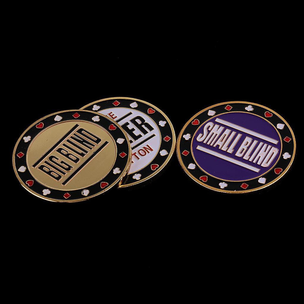 Metal Big Blind Small Blind & Dealer Button Poker Buttons For Texa