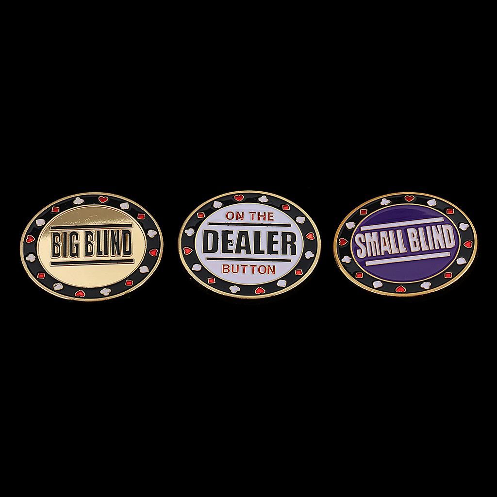 Metal Big Blind Small Blind & Dealer Button Poker Buttons For Texa