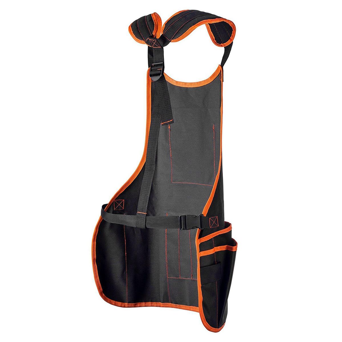 Cooking Bib Large Capacity Pockets Work Apron Orange