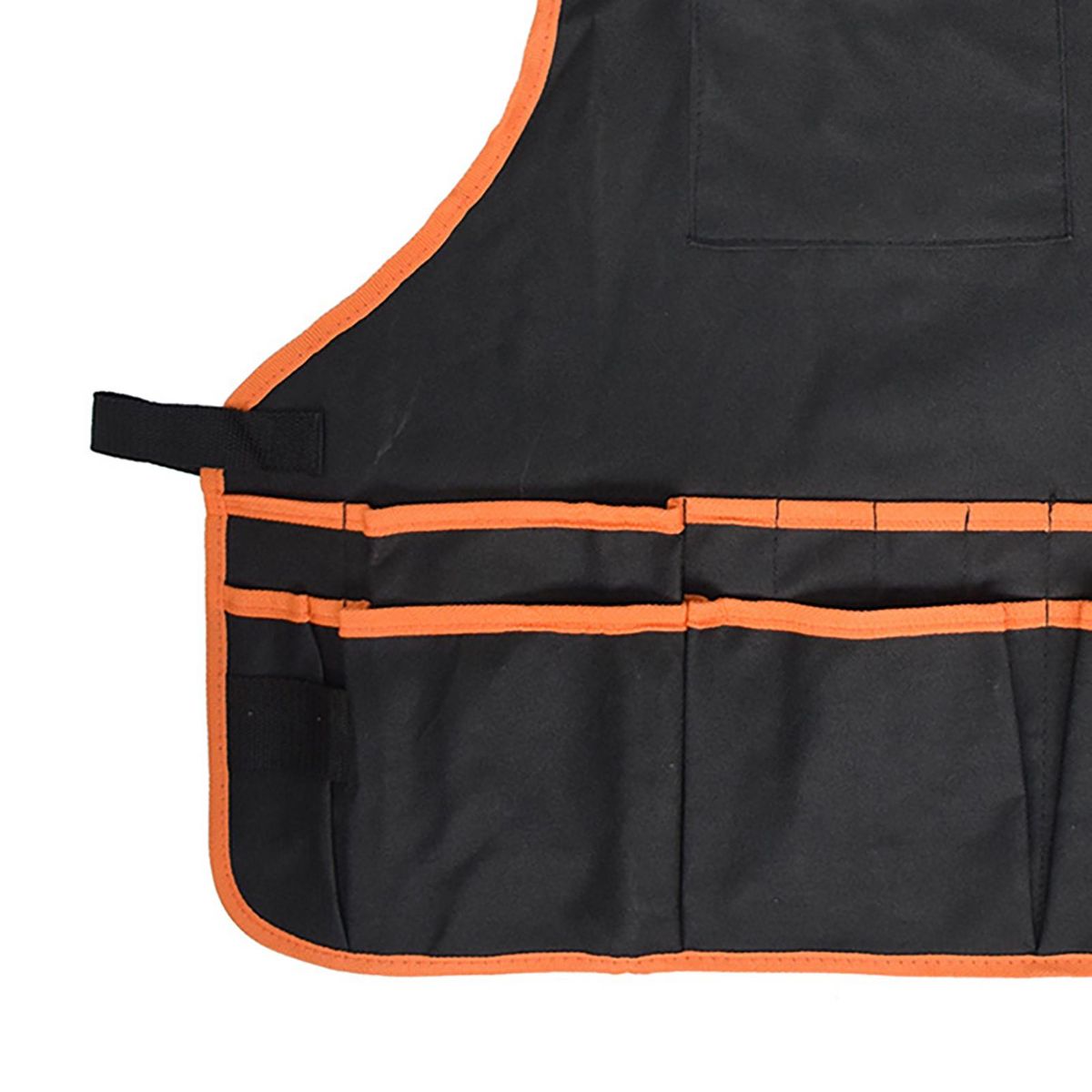Cooking Bib Large Capacity Pockets Work Apron Orange