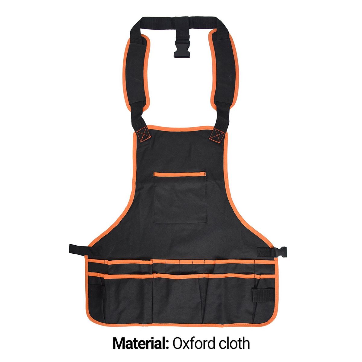 Cooking Bib Large Capacity Pockets Work Apron Orange