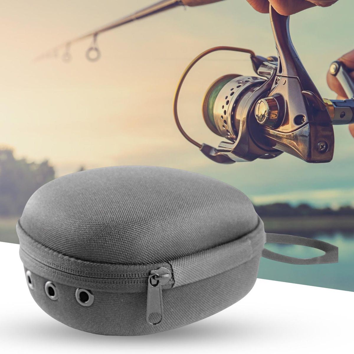 Spinning Reel Case Fishing Reel Pack Protective Case Cover Angling Tool Black