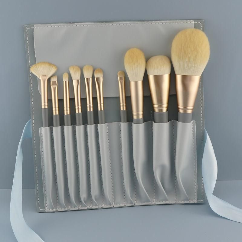Makeup Brush Full Set Cangzhou 10 Sets Novice Brush Face Powder Brush Eyebrow Brush Foundation Animal Hair Tools